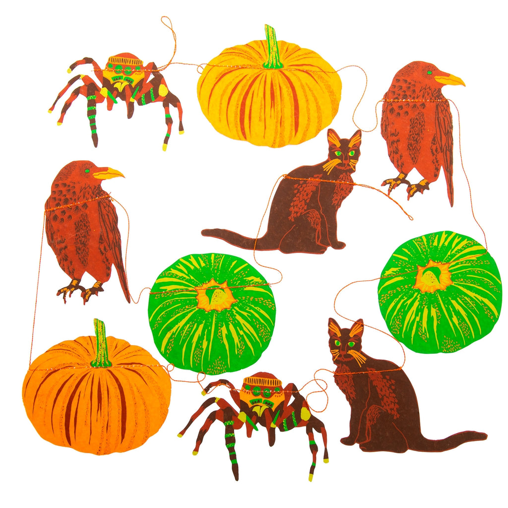 Halloween Screen Printed Paper Garland - Freshie & Zero Studio Shop