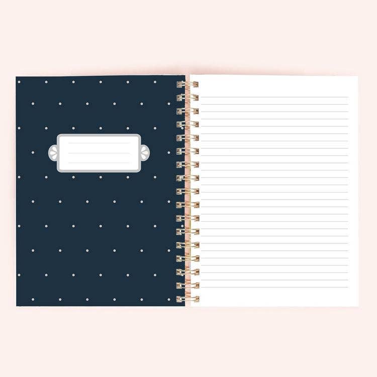 Medium Spiral Notebook: Navy Florals - Freshie & Zero Studio Shop