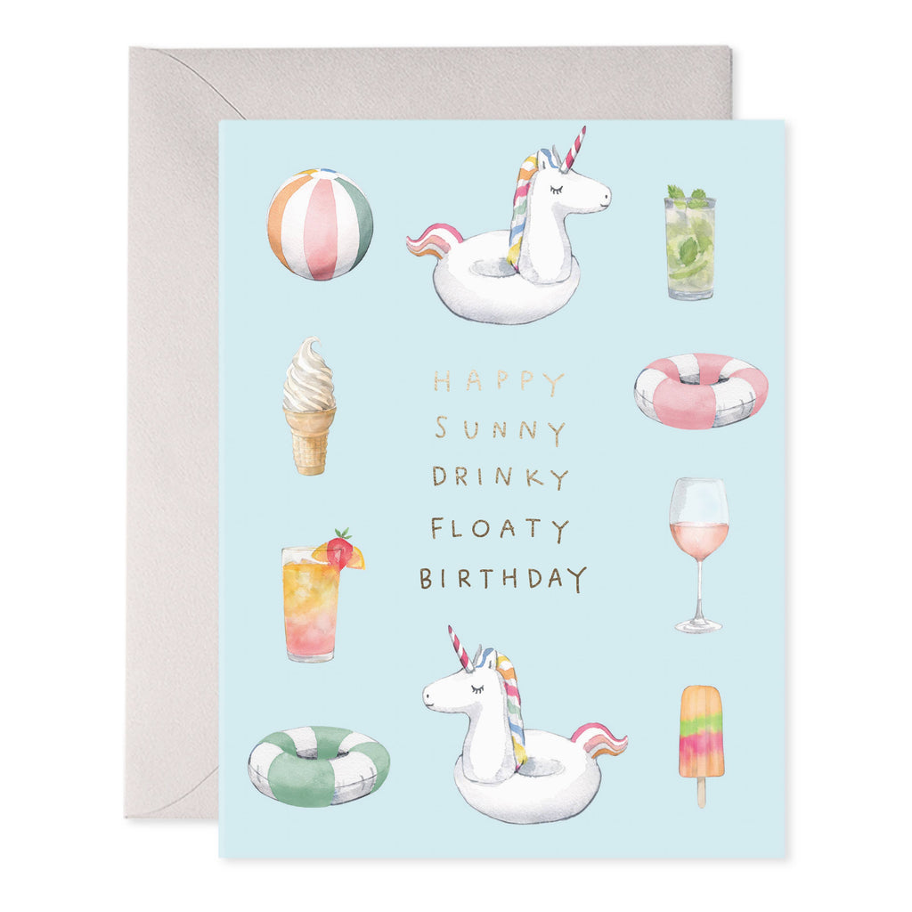 Pool Party Birthday Greeting Card - Freshie & Zero Studio Shop