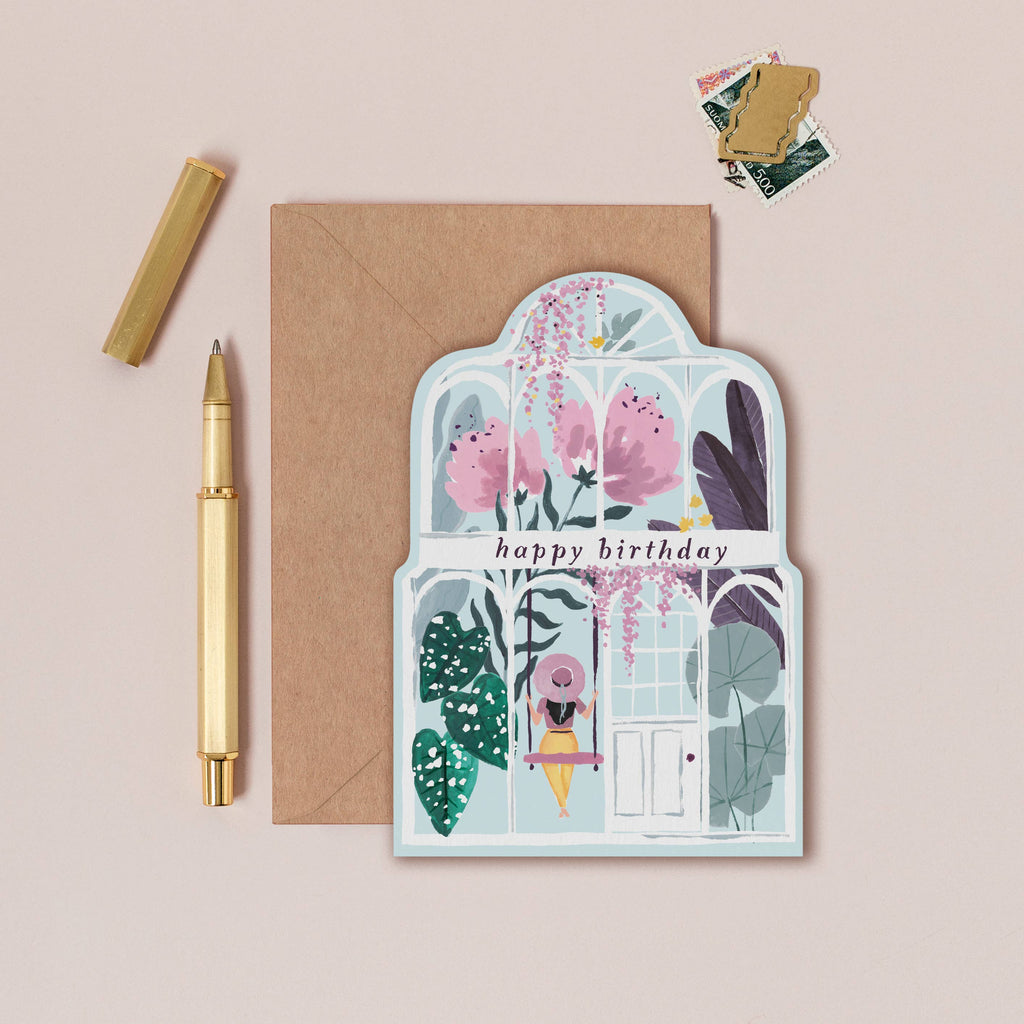 Greenhouse Birthday Card - Freshie & Zero Studio Shop