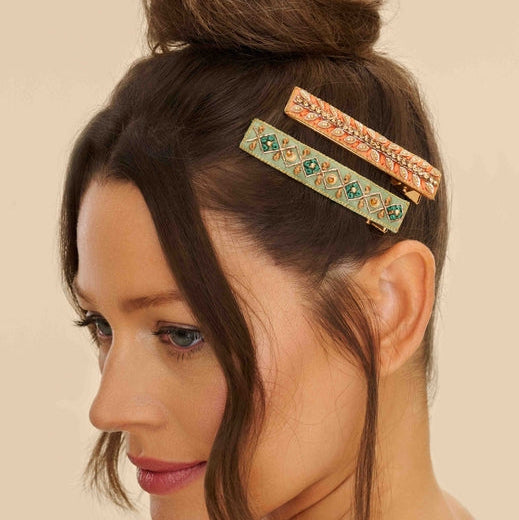 Powder Beaded Hair Clips: Set of 2 - Freshie & Zero Studio Shop
