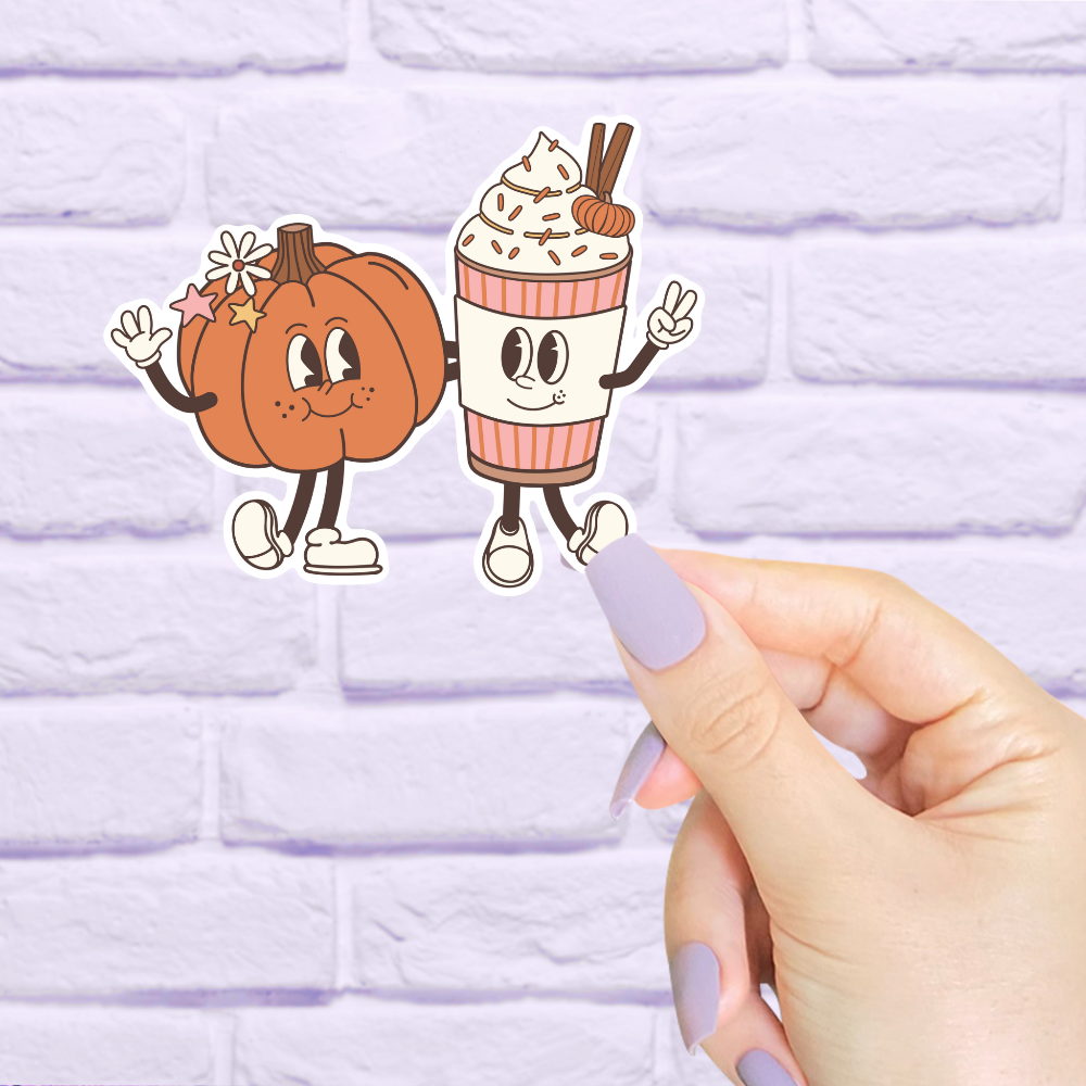 Retro Pumpkin Spice Vinyl Sticker - Freshie & Zero Studio Shop