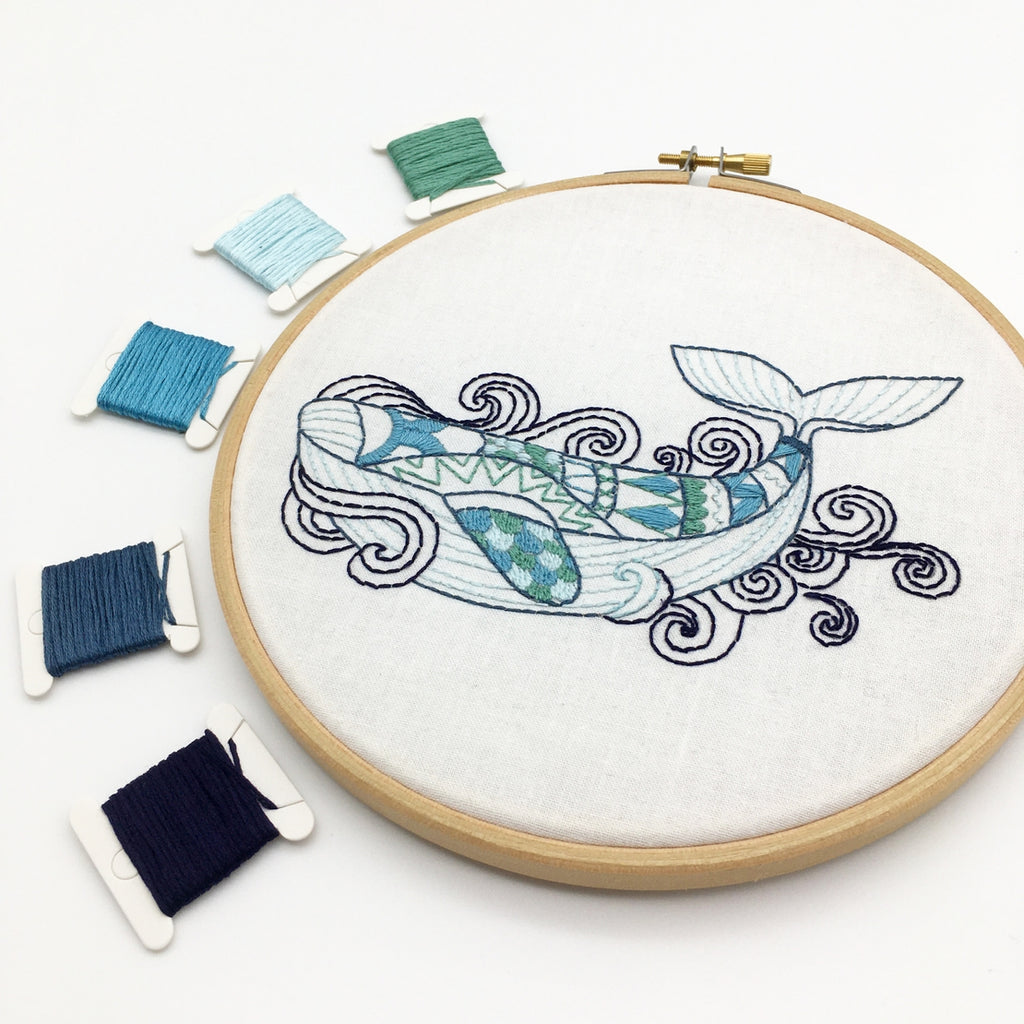 Whale Embroidery Kit - Freshie & Zero Studio Shop