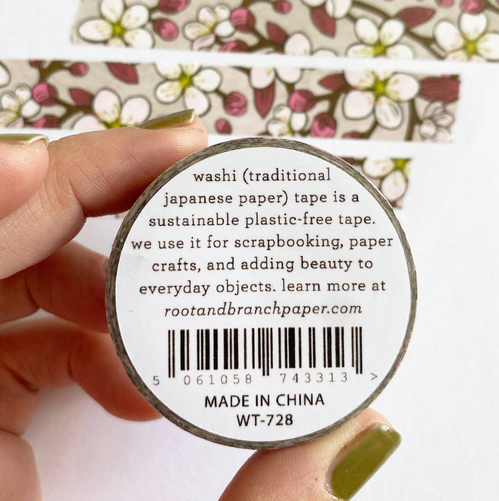 Cherry Blossom Floral Washi Tape - Freshie & Zero Studio Shop