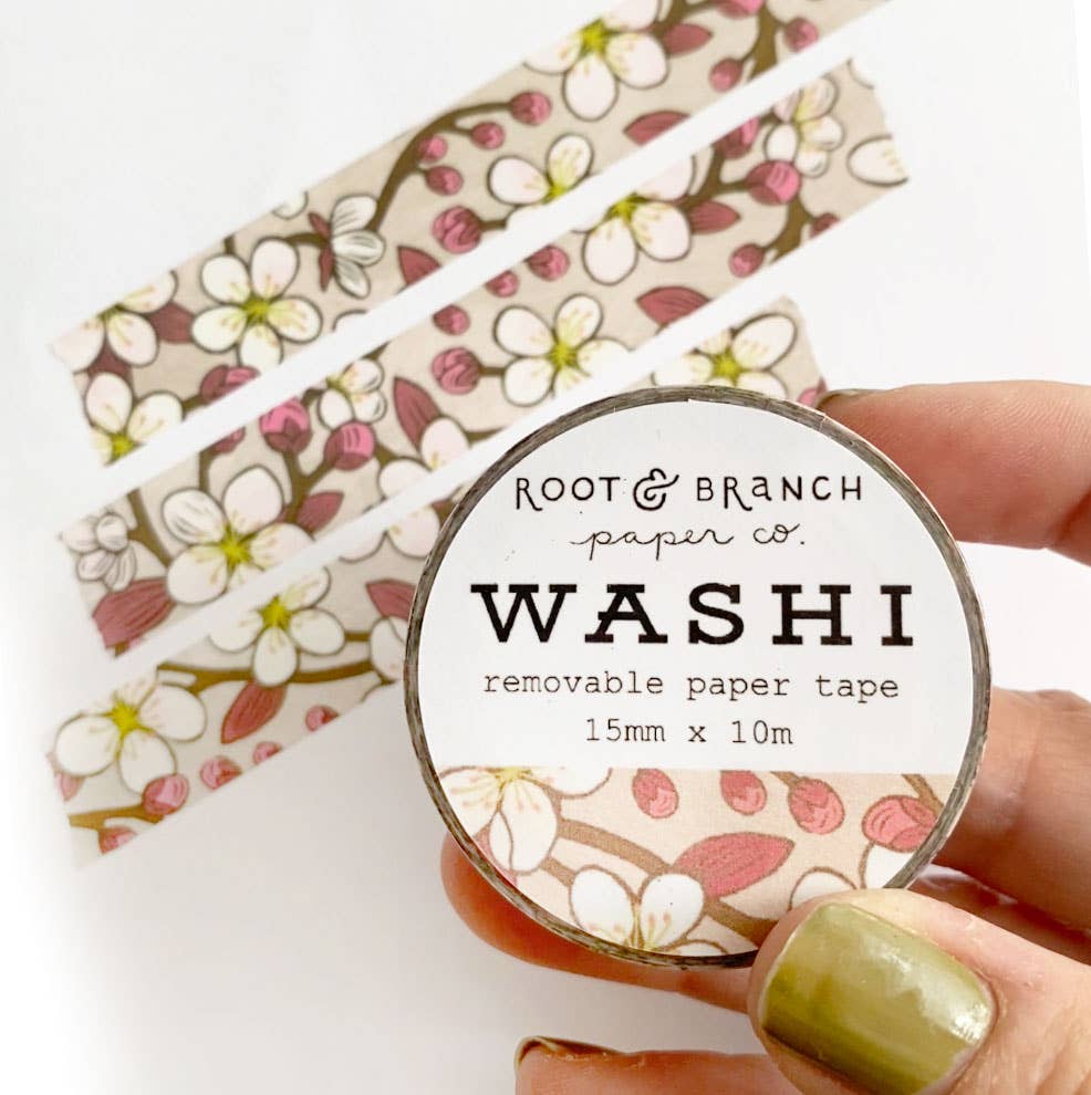 Cherry Blossom Floral Washi Tape - Freshie & Zero Studio Shop