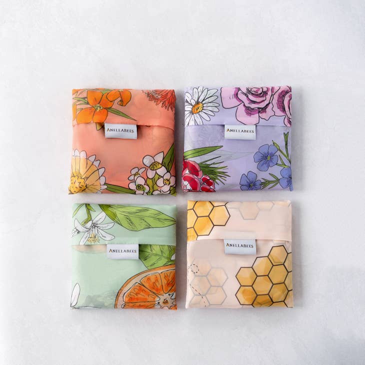 Apricot Wildflowers Reusable Tote Bag - Freshie & Zero Studio Shop