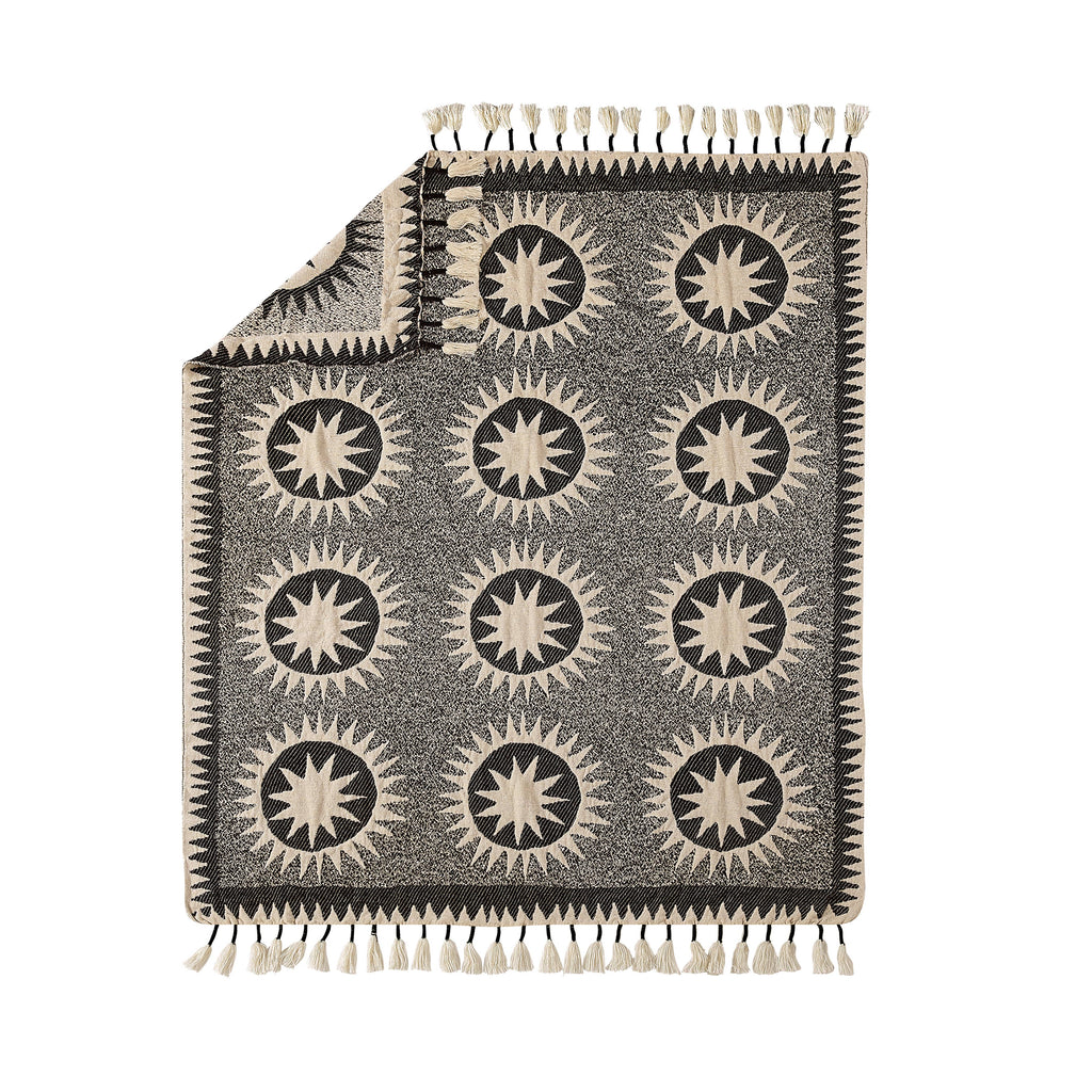Soleil Black + White Throw Blanket by Jungalow - Freshie & Zero Studio Shop