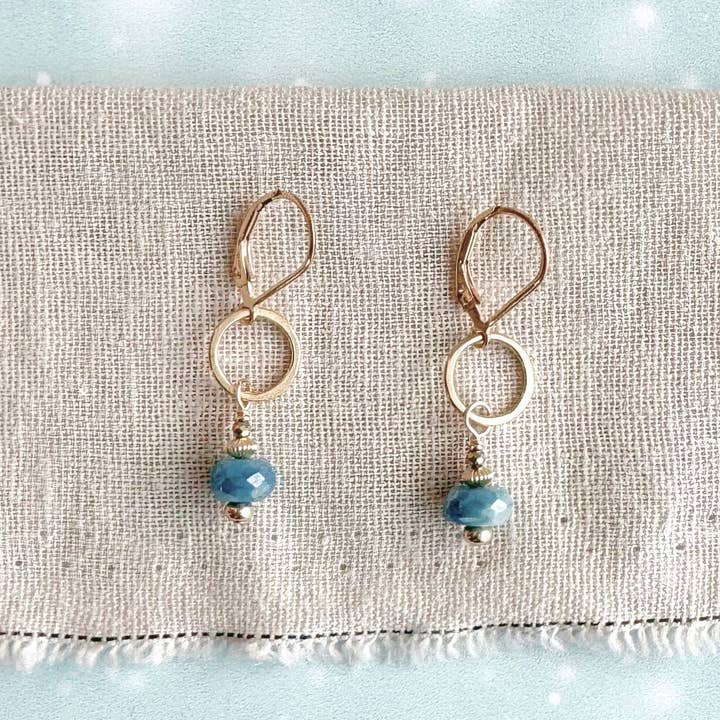 lagoon blue gemstone drop earrings - Freshie & Zero Studio Shop
