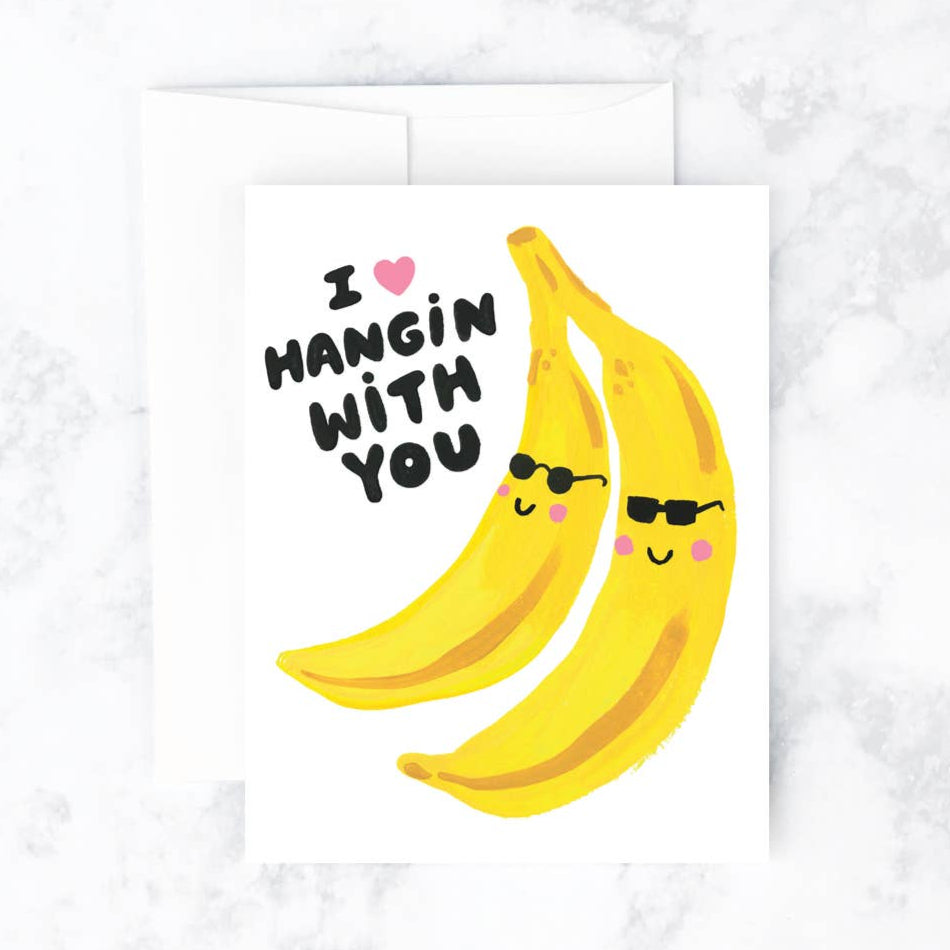 Hanging With You Bananas Greeting Card - Freshie & Zero Studio Shop