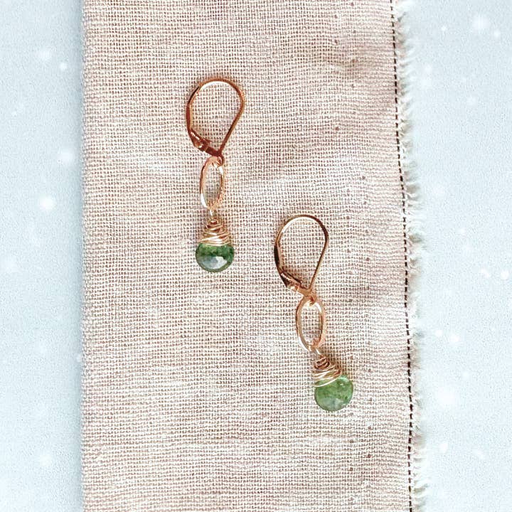 peridot bay gemstone drop earrings - Freshie & Zero Studio Shop