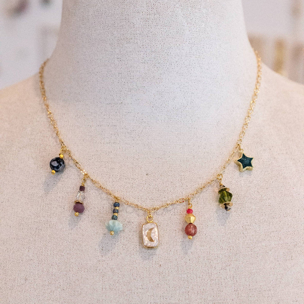 Atlas Pearl Moon Charm Necklace by Jill Makes - Freshie & Zero Studio Shop