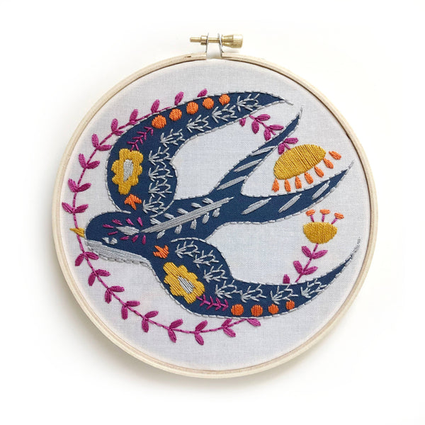 Embroidery Kit - Swallow - Freshie & Zero Studio Shop