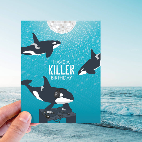 Killer Whale Birthday Card - Freshie & Zero Studio Shop