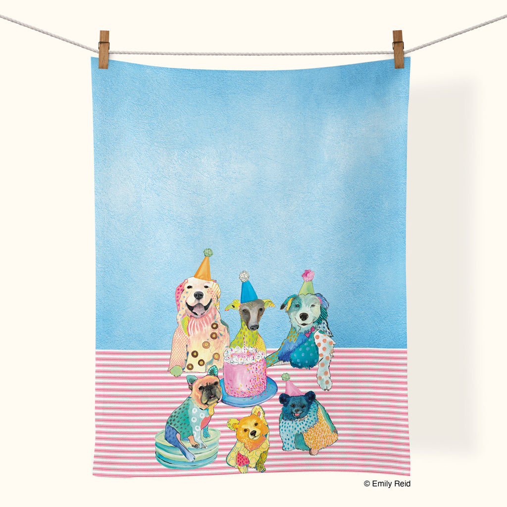 Dog Party Tea Towel by Werkshoppe - Freshie & Zero Studio Shop