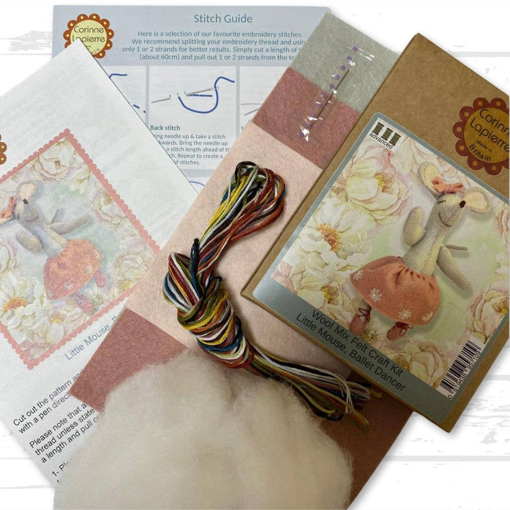 Little Mouse Ballet Dancer: Felt Craft Mini Kit - Freshie & Zero Studio Shop