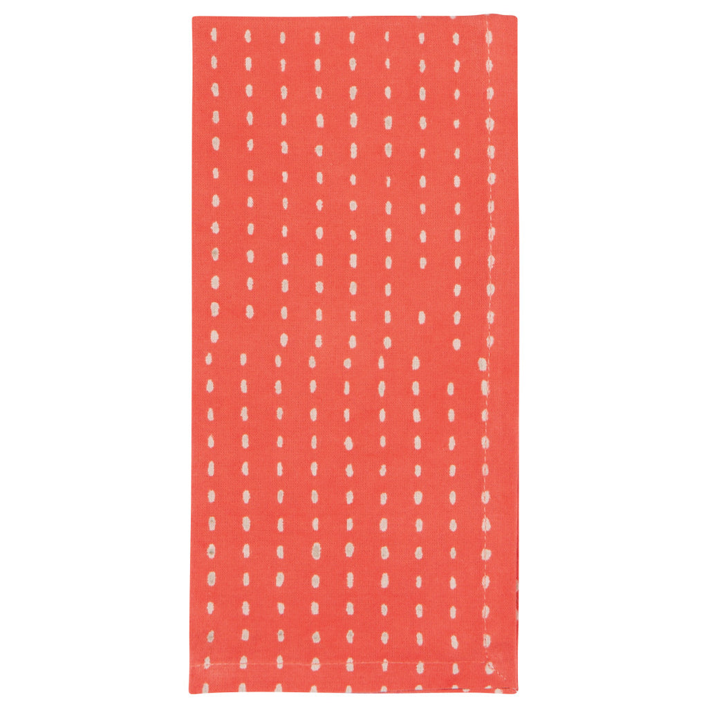 Gather Orange Flowers Block Print Napkins - Set of 4 - Freshie & Zero Studio Shop