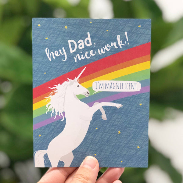Magnificent Dad Unicorn Father's Day Card - Freshie & Zero Studio Shop