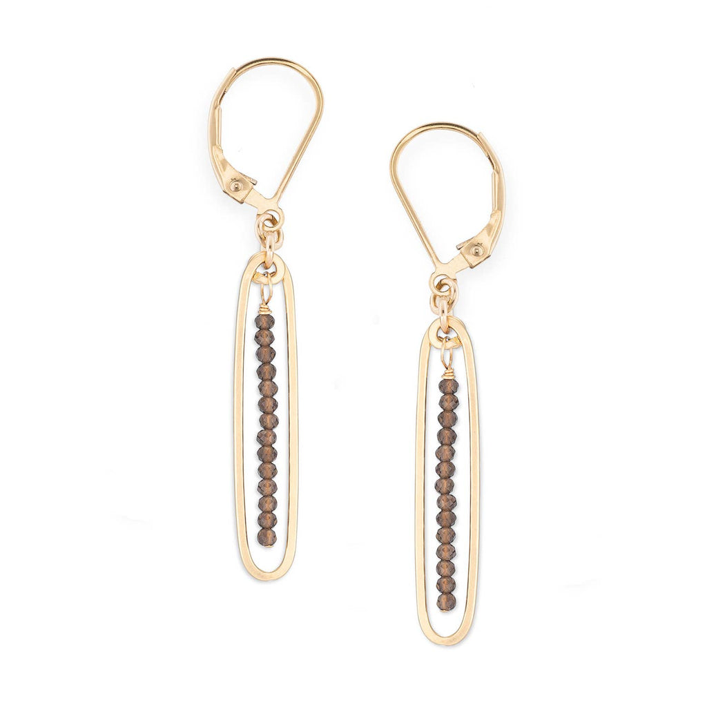 lyric earrings with smoky quartz - Freshie & Zero Studio Shop