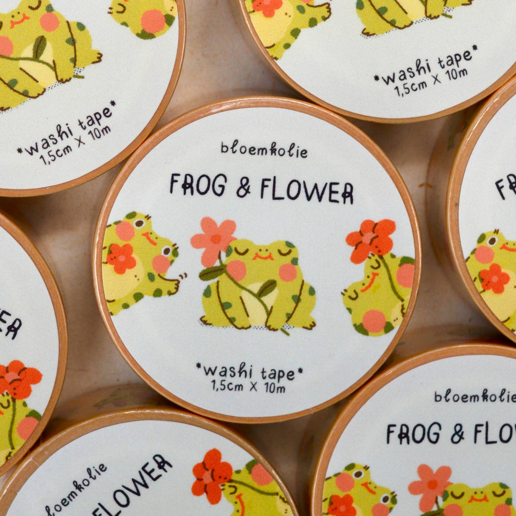 Frog & Flower Washi Tape - Freshie & Zero Studio Shop