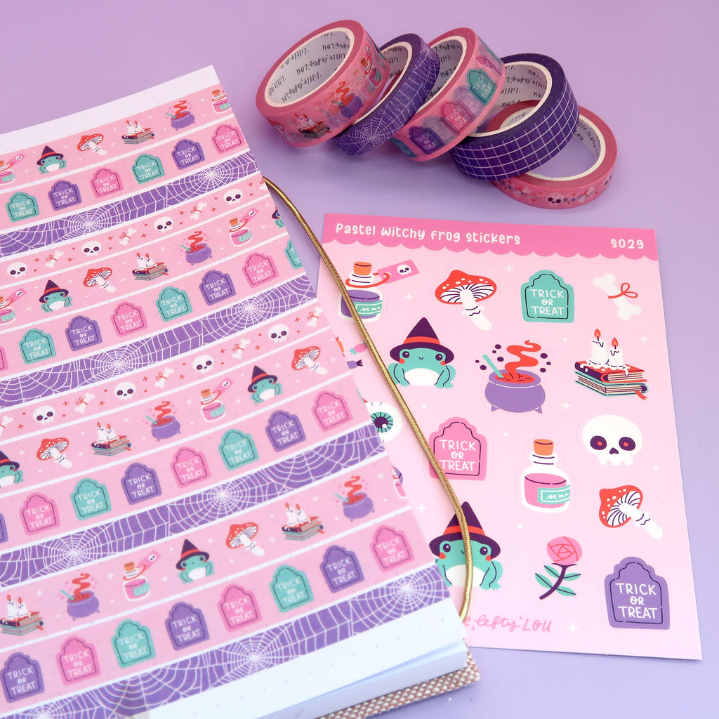 Witchy Frog Pastel Washi Tape - Freshie & Zero Studio Shop