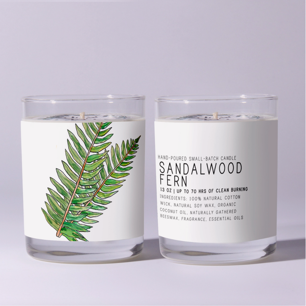 Sandalwood Fern 7oz Just Bee Candle - Freshie & Zero Studio Shop