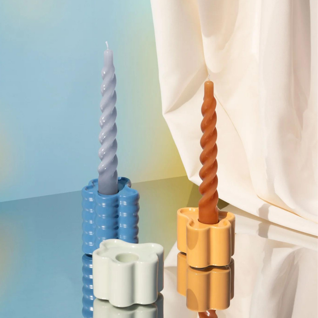 Blue Matte Candle Holder by Octaevo - Freshie & Zero Studio Shop