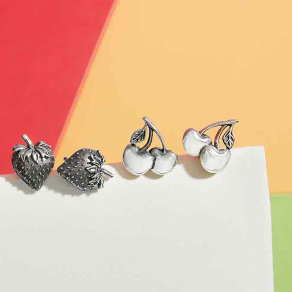Little Stud Earrings: Cherries - Freshie & Zero Studio Shop