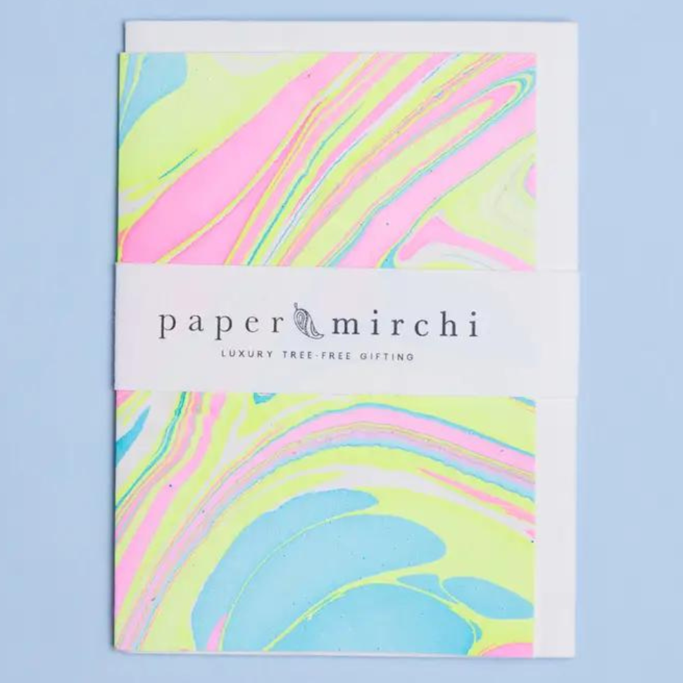 Neon Marbled Greeting Card - Freshie & Zero Studio Shop
