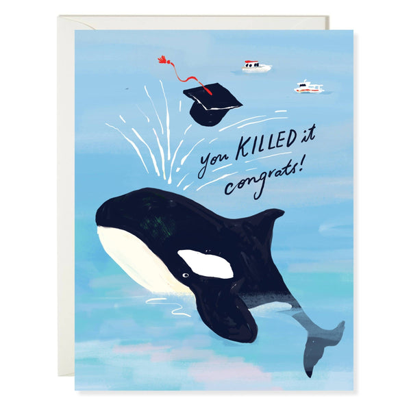Killer Whale Graduation Greeting Card - Freshie & Zero Studio Shop