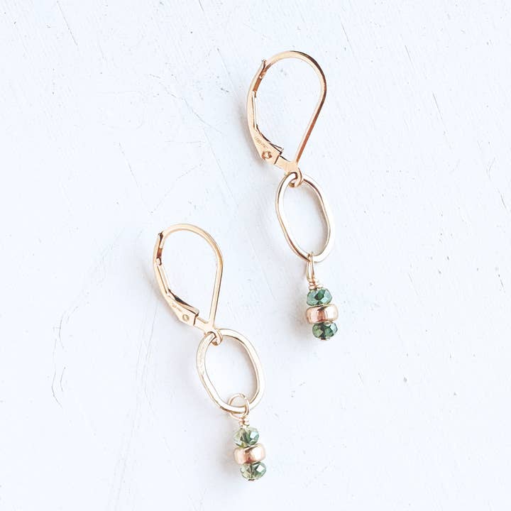 tidal green gemstone drop earrings - Freshie & Zero Studio Shop