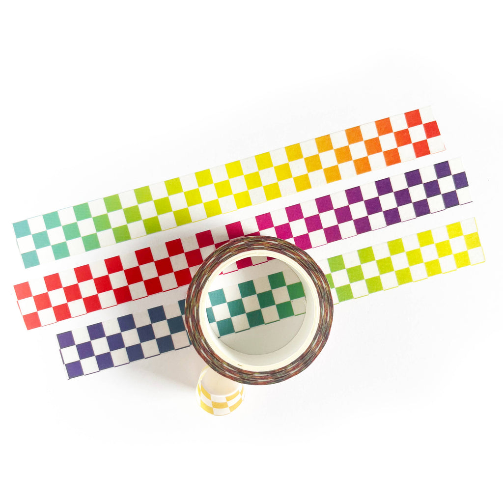 Rainbow Checkerboard Washi Tape - Freshie & Zero Studio Shop
