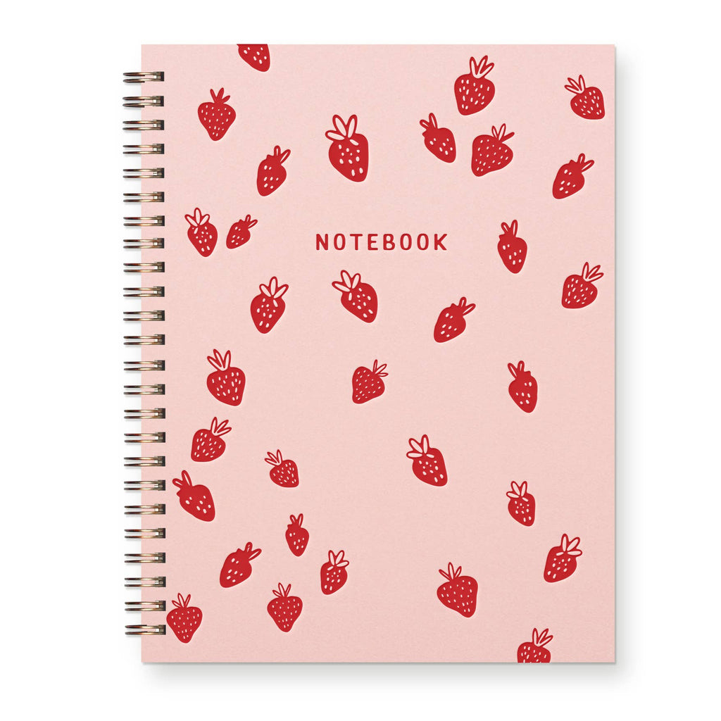Strawberry Pattern Journal | Lined Notebook - Freshie & Zero Studio Shop