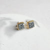 Square Gold Gemstone Stud Earrings: Black Druzy - Freshie & Zero Studio Shop