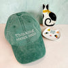 Thinking About Cats Forest Green Baseball Dad Hat - Freshie & Zero Studio Shop