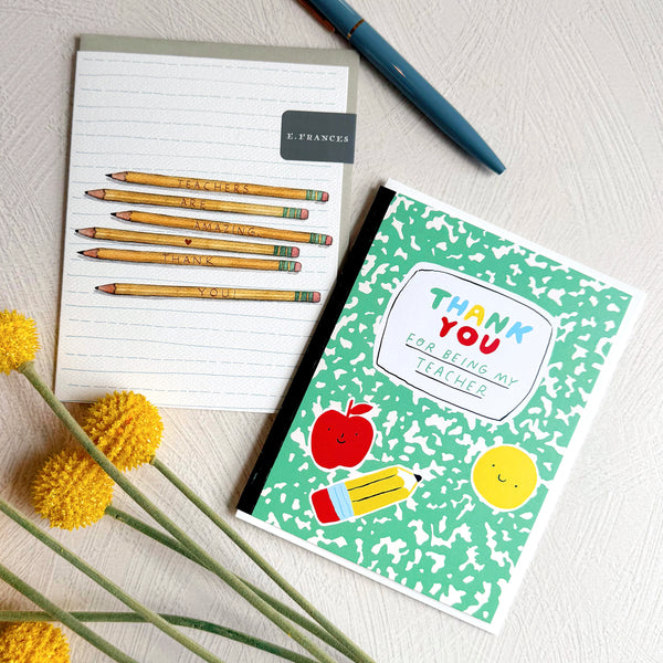 Thank you Teacher Notebook - Greeting Card - Freshie & Zero Studio Shop