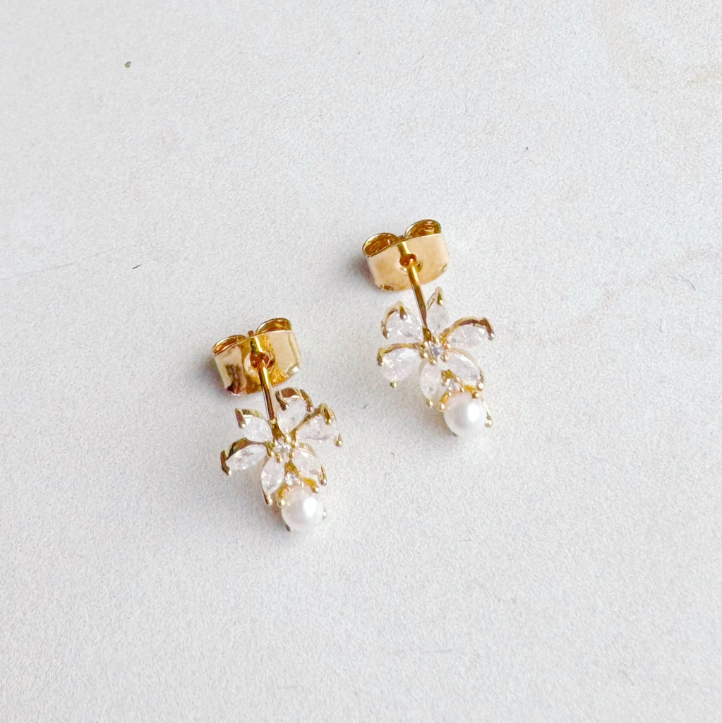 Celeste Pearl Crystal Mini Stud Earrings - Freshie & Zero Studio Shop