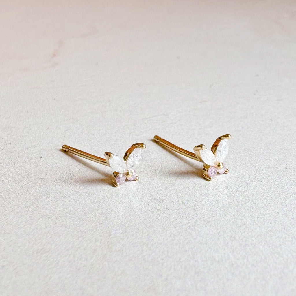 Tiny Bree Butterfly Crystal Stud Earrings - Freshie & Zero Studio Shop