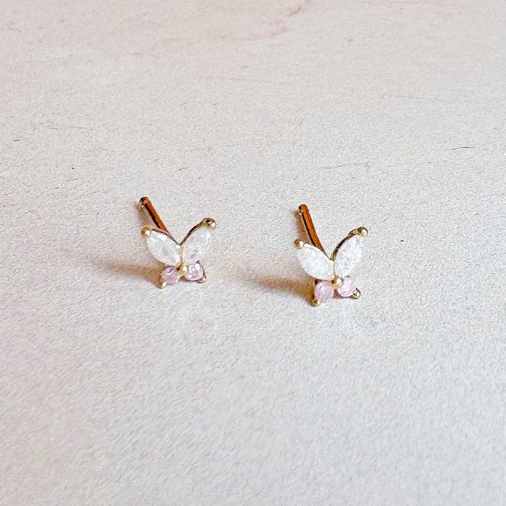 Tiny Bree Butterfly Crystal Stud Earrings - Freshie & Zero Studio Shop