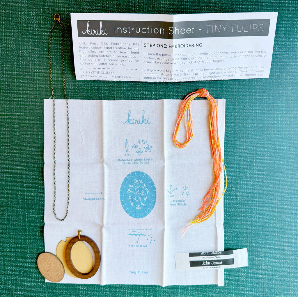 Embroidery Pendant Kit: Wildflowers | Intermediate - Freshie & Zero Studio Shop