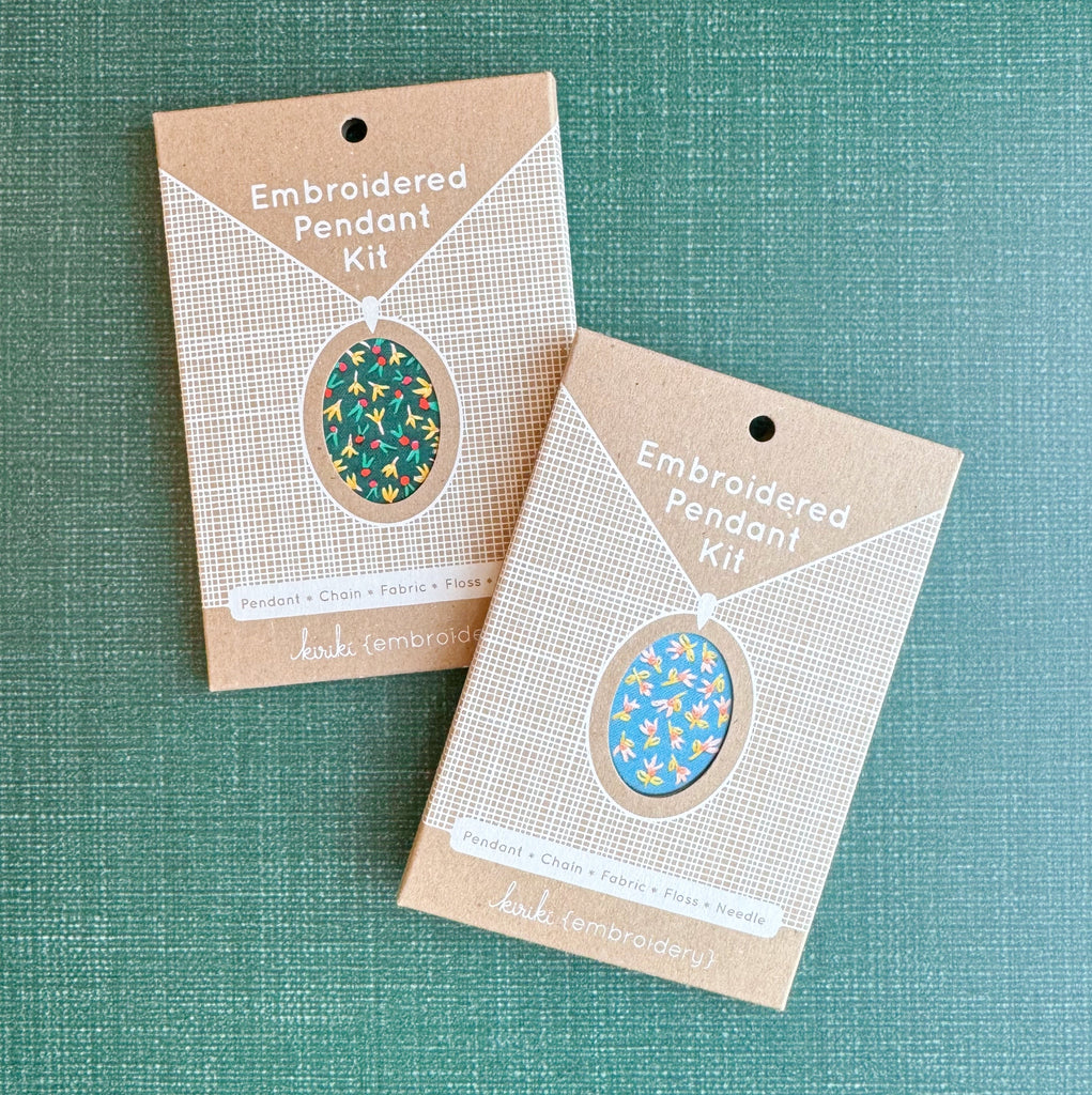 Embroidery Pendant Kit: Wildflowers | Intermediate - Freshie & Zero Studio Shop