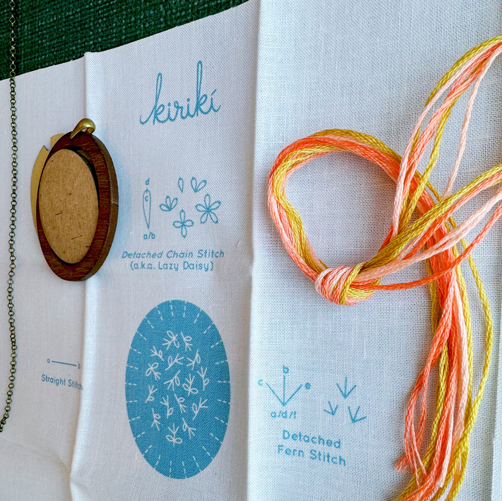 Embroidery Pendant Kit: Wildflowers | Intermediate - Freshie & Zero Studio Shop