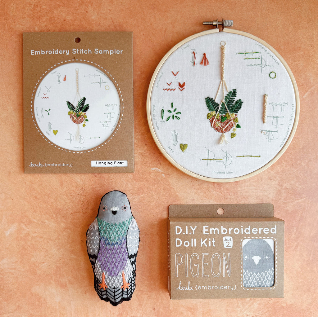 Embroidery Sampler Kit: Hanging Plant | Beginner - Freshie & Zero Studio Shop