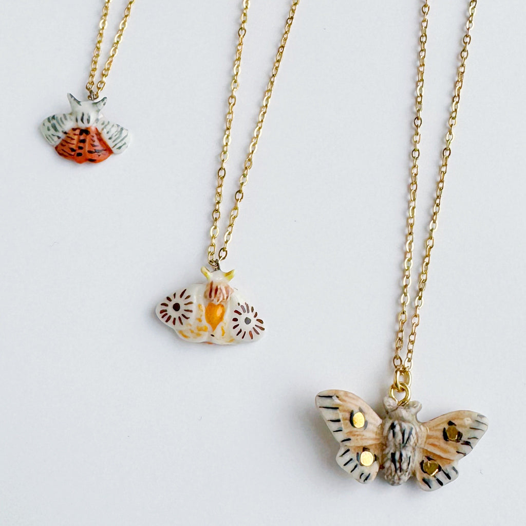 Sunbeam Moth Charm Necklace - Freshie & Zero Studio Shop