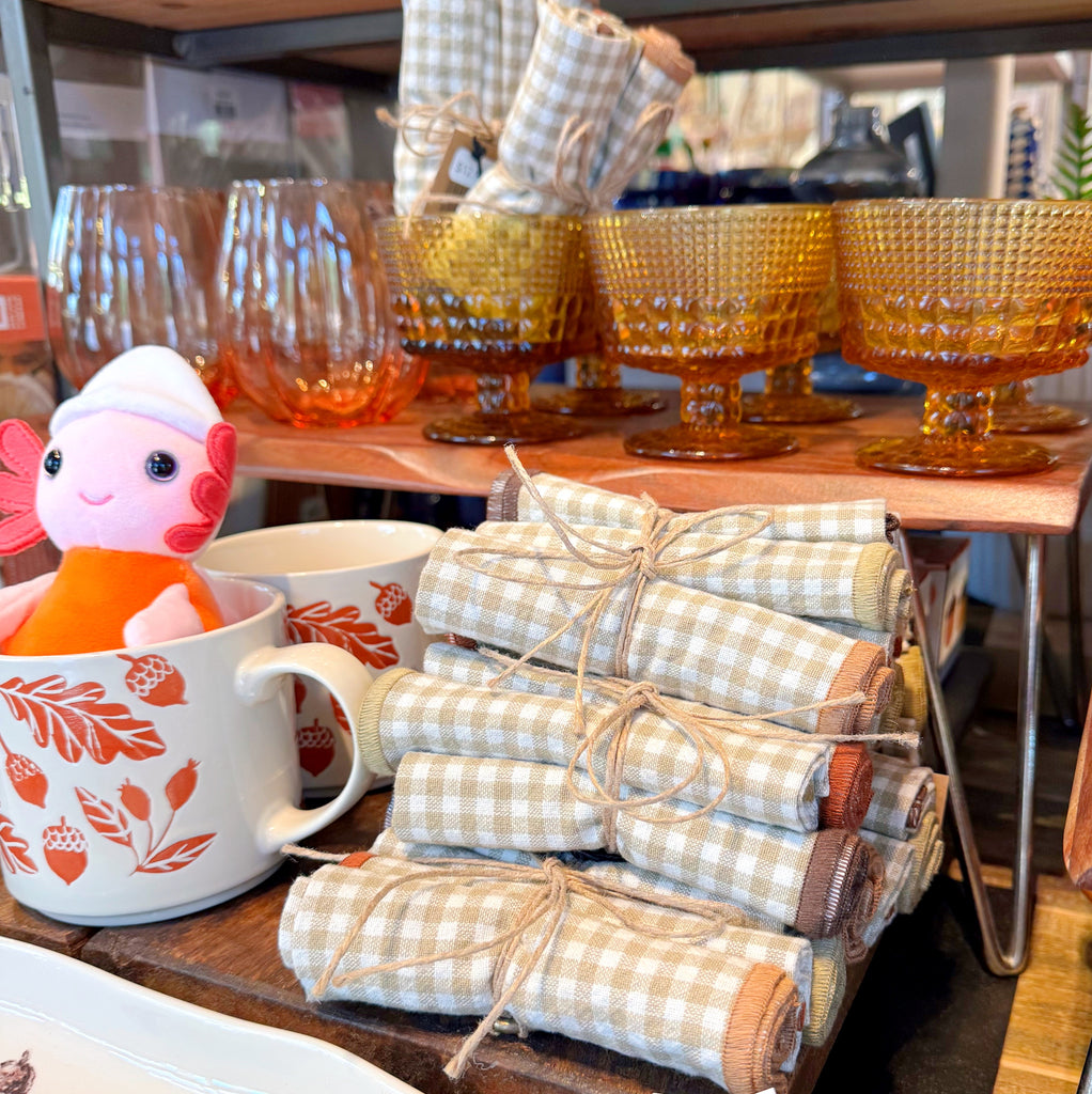 Checkered Pattern Cotton Cocktail Napkins - Set of 4 - Freshie & Zero Studio Shop