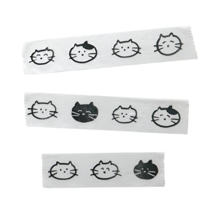 Washi Tape: Hand Drawn Cat Faces - Freshie & Zero Studio Shop