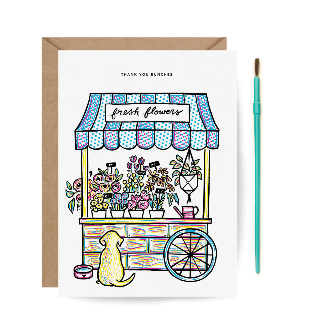 Paint With Water Flower Stand - Thank You Card - Freshie & Zero Studio Shop