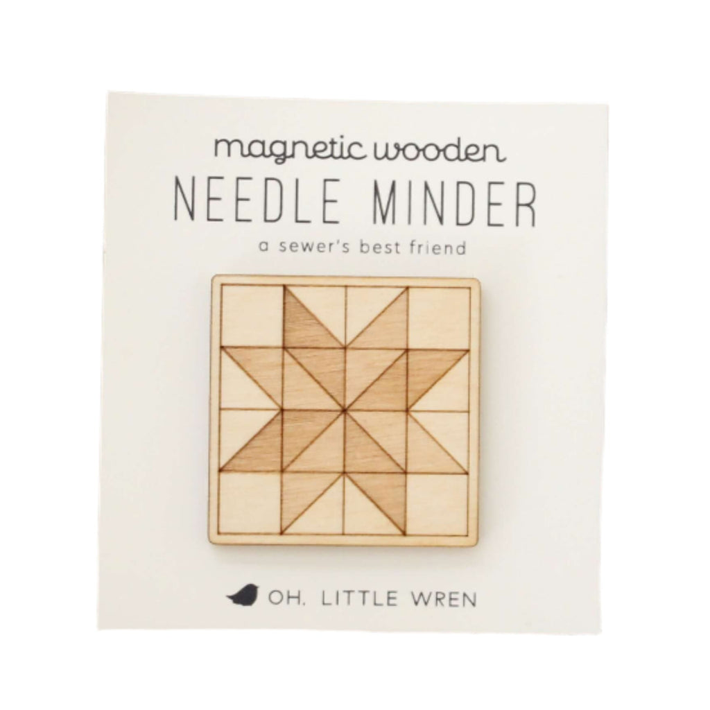 Magnetic Wooden Needle Minder: Quilt Block - Freshie & Zero Studio Shop