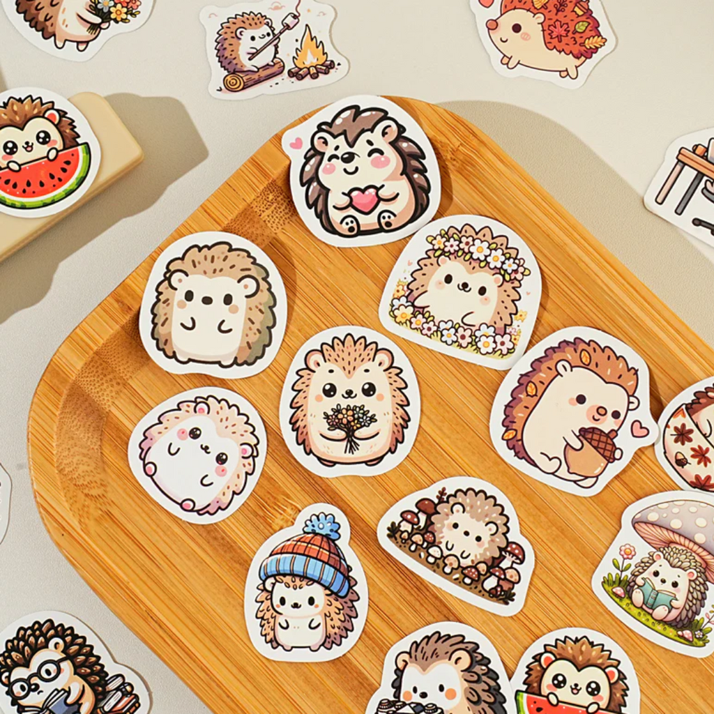 Little Box of Kawaii Paper Stickers: Hedgehog - Freshie & Zero Studio Shop