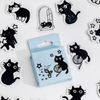 Little Box of Stickers: Black Fuzzy Cats - Freshie & Zero Studio Shop
