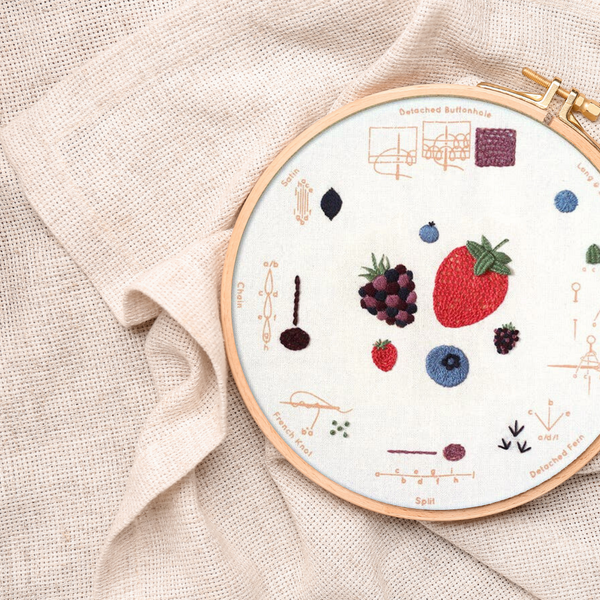 Embroidery Sampler Kit: Berries | Beginner - Freshie & Zero Studio Shop